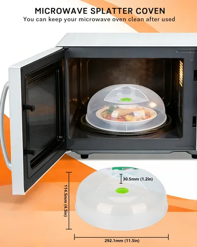 Miniatura 3 de Cubierta para salpicaduras de microondas, cubierta de microondas para alimentos, cubierta grande para placa de microondas con rejillas