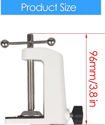 Miniatura 3 de Soporte de lámpara universal con abrazadera en C Base de abrazadera de montaje de escritorio para luces de brazo oscilante, iluminación de Blanco