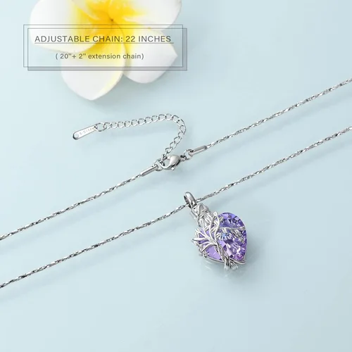 Miniatura 66 de Imrsanl Collar de urna de árbol de la vida con forma de corazón, joyería de cremación para hombres y mujeres, recuerdo, joyería conmemorativa
