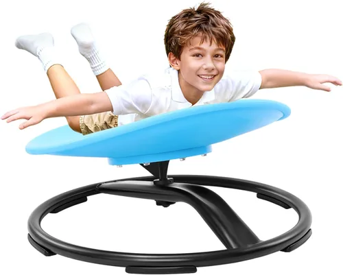 Miniatura 8 de Zhenx Silla giratoria para niños autistas (de 3 a 18 años) – Asiento giratorio sensorial de capacidad de 220 libras – Juguete sensorial para Azul