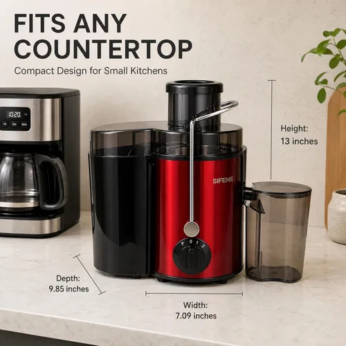 Miniatura 3 de SIFENE Exprimidor centrífugo, extractor de jugo compacto de 400 W para frutas y verduras enteras, canal de 2.5 pulgadas de ancho, exprimidor