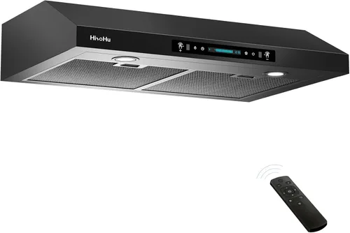 HisoHu Campana extractora de gabinete de 30 pulgadas bajo conductos con 1200 CFM, campana de escape de cocina con detección de gestos de 4