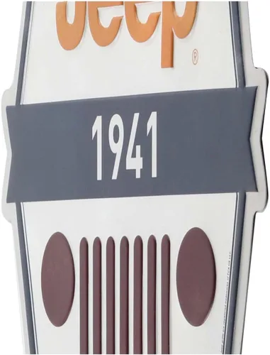 Miniatura 4 de Letrero de metal en relieve para Jeep Grille, letrero vintage para garaje o cueva de hombre Blanco/Azul