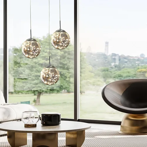Miniatura 10 de Lámparas Colgantes Candelabros de Cristal Modernos Luminaria Colgante para Isla de Cocina Lámpara Colgante de Esfera, Candelabro Ajustable