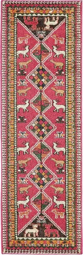 Unique Loom Sedona Collection Southwestern, borde, sobreteñida, animales, tribal, alfombra de área abstracta, 2 pies 2 pulgadas x 6 pies 7 pulgadas,