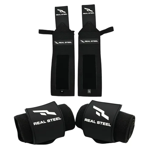 Miniatura 8 de Muñequeras de acero real para levantamiento de pesas, hombres y mujeres, bandas de gimnasio de 24 pulgadas con lazo para el pulgar, correas