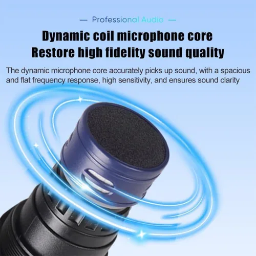 Miniatura 5 de NG-9 UHF Sistema de micrófono inalámbrico dual con 2 micrófonos dinámicos de mano, antiinterferencias de grado profesional, micrófono de dos manos