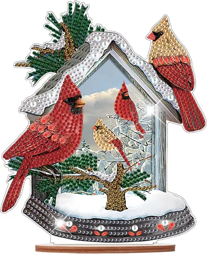 Miniatura 20 de Kits de adornos de escritorio de pintura de diamante para adultos, ángel mamá, sosteniendo bebé, arte de diamante por números, decoraciones