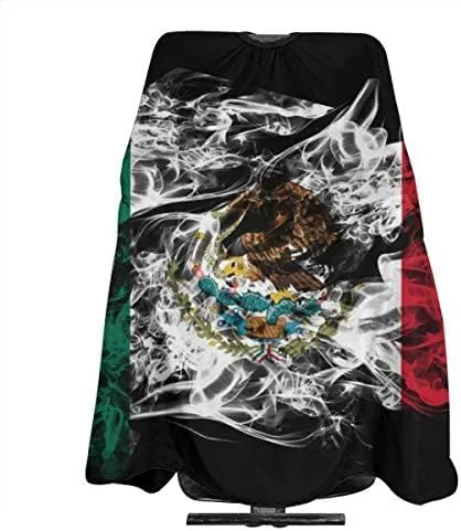 Nuboxx Bandera de México Salón de Corte de Pelo Capa de Paño Peluquería Peluquería Envoltura de Corte de Pelo Delantal de Paño Accesorio