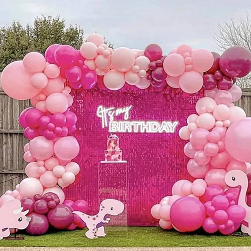 Miniatura 5 de Set de globos rosados, 60 paquetes de 30,5 cm, globos metálicos de cromo rosa perla, macarrón, rosa claro, diferentes tonos, para decoración de Rosa