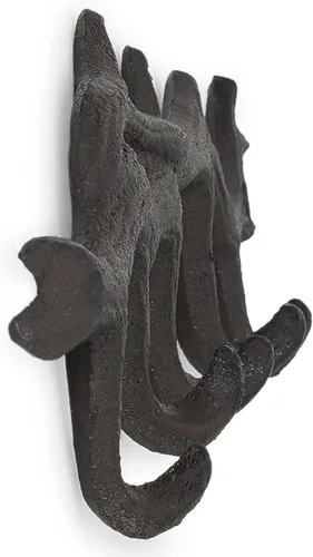 Miniatura 8 de GASARE, llavero para montaje en pared, gancho para llaves de hierro fundido, diseño de rama de árbol, tornillos y anclajes, tamaño grande de 13¼ x 4