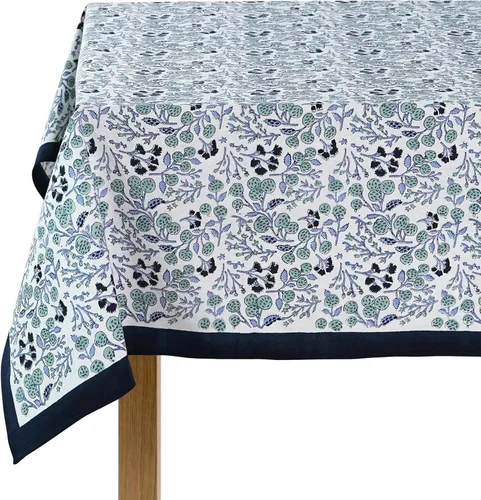 Miniatura 86 de Ridhi Mantel rectangular de algodón con estampado de bloque a mano amarillo mostaza, 102 x 48 pulgadas, reutilizable, decorativo para uso diario