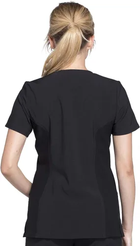 Miniatura 4 de Cherokee Women Mock Wrap Contemporary Fit Scrubs Top with Stretchy Knit Panel CK680