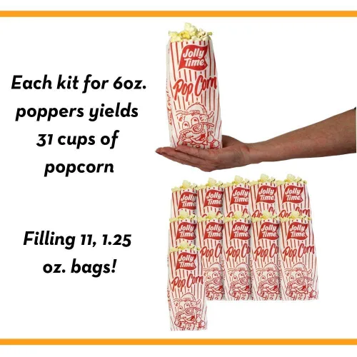 Miniatura 7 de JOLLY TIME Kit de palomitas de maíz todo en uno con aceite de girasol, paquetes de porciones con granos, aceite de girasol y sal para cine