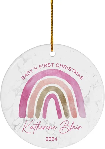 Miniatura 8 de FLOCHIL Adorno personalizado para la primera Navidad del bebé 2024 para niña, adorno personalizado de primera Navidad para bebés 2024 con nombre