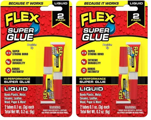 Miniatura 9 de Flex Super Glue Líquido, Botella de 20 Gramos, Pack de 2, Transparente, Enlace Instantáneo, Secado Rápido, Adhesivo de Cianoacrilatos, Punta