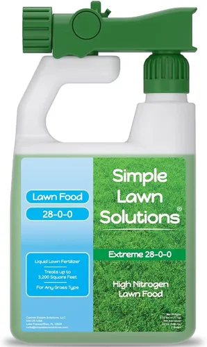 Maximum Green & Growth Fertilizante de alto nitrógeno 28-0-0 para césped líquido en aerosol para primavera y verano, cualquier tipo de hierba,