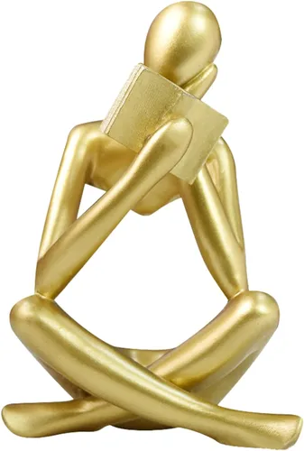 Miniatura 14 de Estatua de mujer de lectura, esculturas de pensador, adorno de arte abstracto, decoración de figura estética moderna, adecuada para el hogar, sala