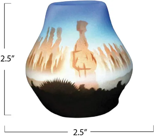 Miniatura 2 de Authentic Cedar Mesa Pottery - Indian Hand Painted Bryce Canyon Mini Pot