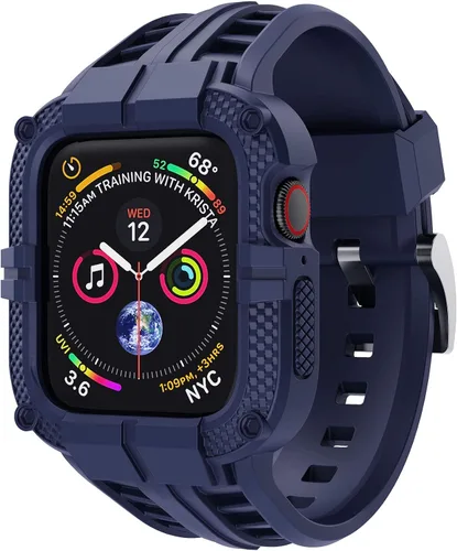 Miniatura 15 de Correa resistente para Apple Watch Series 9 de 45 mm, 44 mm, 42 mm, SE 9/8/7/6/5/4/3 para hombres, Negro, 41 mm/40 mm/38 mm, Deportes