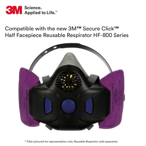 Miniatura 7 de 3M Filtro respirador P95, protección Secure Click D3071 contra ciertas partículas a base de aceite y sin aceite, aprobado por NIOSH, doble flujo