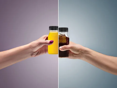 Miniatura 4 de 5 piezas de botellas de jugo de plástico reutilizables de 6 oz, recipientes transparentes a granel con tapas negras para jugo, batidos, té, leche