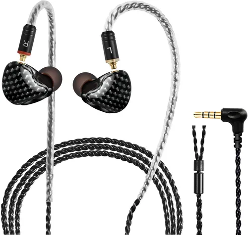 Miniatura 21 de Auriculares de Monitor In-Ear, Auriculares Estéreo HiFi IEM, Auriculares Dinámicos de Doble Driver Cableados con Cable Desmontable, Auriculares