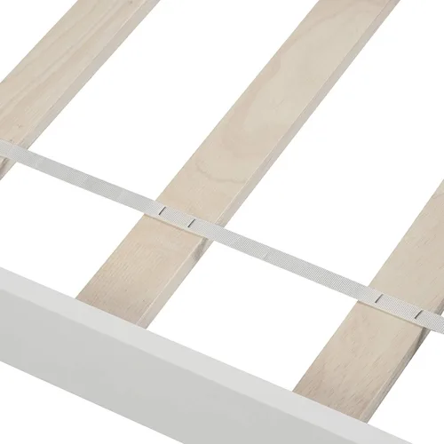 Miniatura 6 de Harper & Bright Designs Cama de plataforma de madera de tamaño individual con cabecero, no necesita somier, color blanco