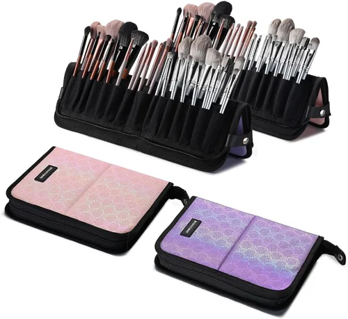 Miniatura 12 de BYOOTIQUE 2 en 1 multi cepillo titular cintura cremallera bolsa profesional portátil plegable maquillaje cosmético bolsa con correa de cinturón