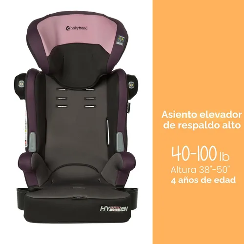 Miniatura 5 de Baby Trend Hybrid SI 3 en 1 - Asiento de coche con refuerzo de combinación con protección contra impactos laterales, Dash Orchid Orquídea Dash