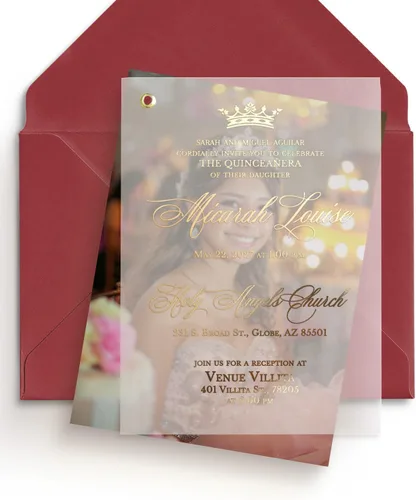Invitaciones de quinceañera, juego de 10 invitaciones personalizadas para cumpleaños de 15 años con foto y corona de princesa, invitaciones de