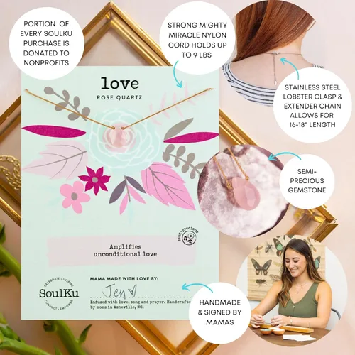 Miniatura 3 de SoulKu Collar hecho a mano, joyería de empoderamiento con cristal curativo, joyería inspiradora para mujeres, regalos para mamá y hermana, extensor
