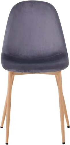 Miniatura 6 de Symylife Juego de 4 sillas de comedor de terciopelo, sillas de cocina con patas de metal para sala, dormitorio, restaurante, sillas grises