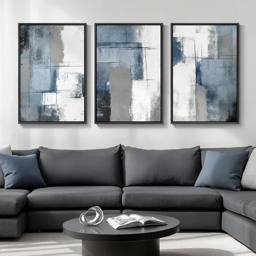 Miniatura 32 de Framed Sage Green Abstract Landscape Wall Art for Bedroom, 3 Piece Modern Canvas Prints Paintings Artwork for Walls, Minimalist Nature Pictures for