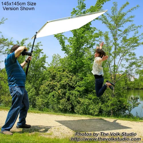 Miniatura 4 de Pro Studio Solutions - Escrim de 35.5 x 35.5 pulgadas (35.4 x 35.4 in), marco plegable de difusión y kit reflector plata/blanco con mango de pluma