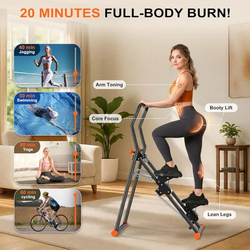 Miniatura 3 de EPHESPORT Stair Stepper for Home Gym, 2.0 Stair Climber with 3-Level Adjustable Resistance, Non-Slip Pedals, Digital Monitor & Phone Holder