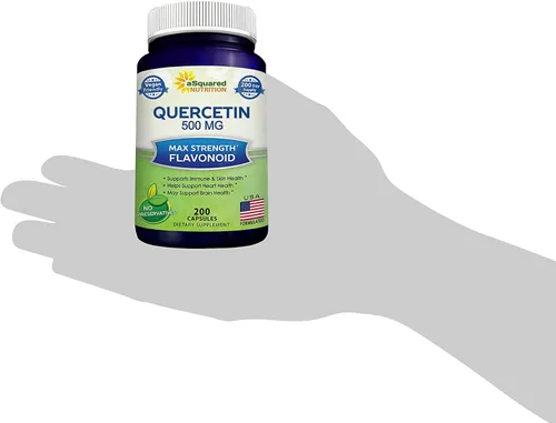 Miniatura 9 de aSquared Nutrition Suplemento de Quercetina 500 mg – 200 Cápsulas – Quercetina Dihidrato para apoyar la salud cardiovascular – Píldoras complejas