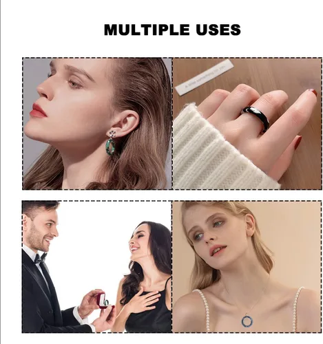 Miniatura 7 de Moldes de anillo de resina de silicona, silicona para resina epoxi, 14 tamaños con caras redondas y rómbicas para hacer anillos, aretes, colgantes