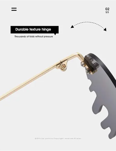 Miniatura 5 de Lentes de sol de corazón derretido para hombres y mujeres, sin montura, irregulares, para fiesta única, lentes de sol de metal para baile