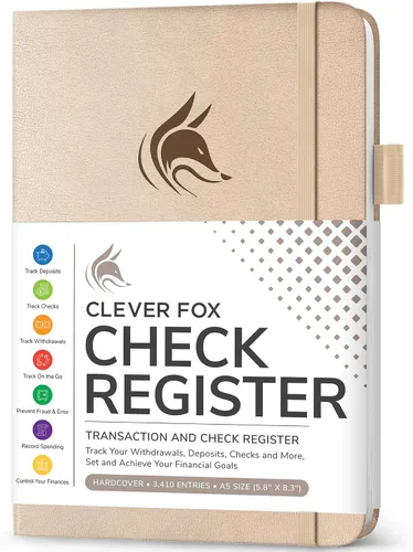 Miniatura 27 de Clever Fox Libro de registro de cheques – Registro de transacciones de lujo, libro de contabilidad contable, registro de cheques y libro de registro