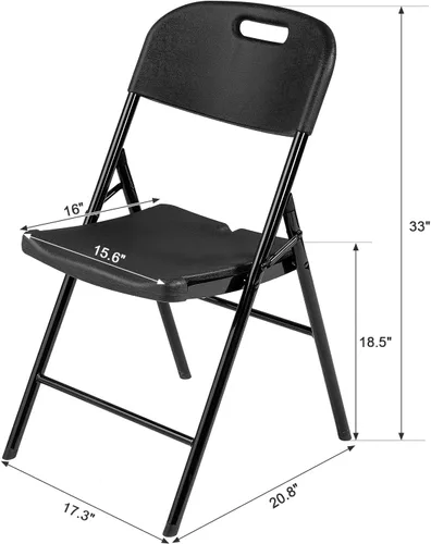 Miniatura 5 de Outvita 4 sillas plegables, 2 niveles moldeadas de plástico resistente para exteriores, fáciles de plegar y almacenar, adecuadas para interiores