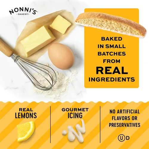 Miniatura 3 de Nonni's Limone Galletas de Biscotti de Limón con Glaseado – Aperitivo Italiano para la Hora del Té envuelto individualmente, crujiente horneado dos