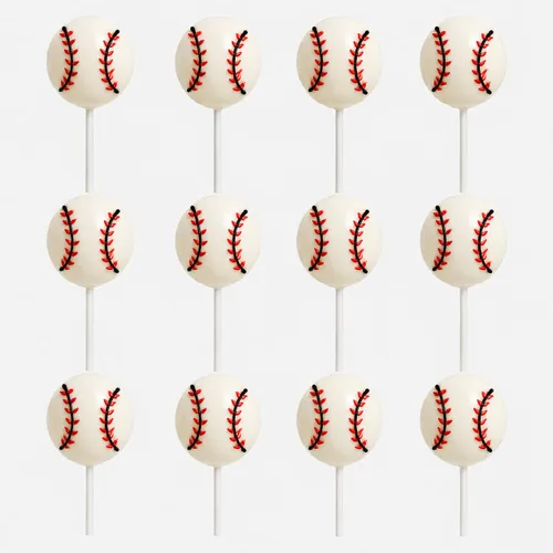 Miniatura 3 de 12 paletas de béisbol con ventosas de caramelo, pintadas a mano individualmente envueltas para fiestas de cumpleaños, regalos deportivos de 0.71 oz