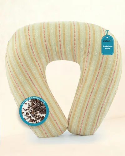 Miniatura 13 de Almohada de cuello de trigo sarraceno para dormir, almohada en forma de U, almohada de enfriamiento para dormir cervical de viaje, soporte