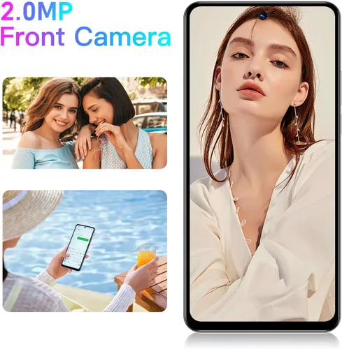 Miniatura 6 de Smartphone desbloqueado con pantalla HD de 6.56 pulgadas, 2 GB de RAM 32 GB ROM (ampliable hasta 128 GB), teléfono Android Dual SIM, cámara de 2