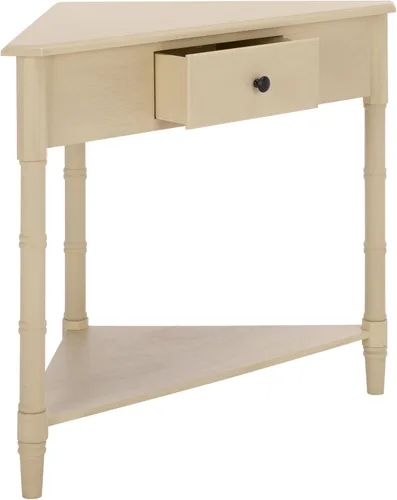 Miniatura 14 de SAFAVIEH Muebles - Mesa esquinera Gomez con 1 cajón, color azul, madera maciza, diseño clásico de almacenamiento de esquina, ideal para entrada