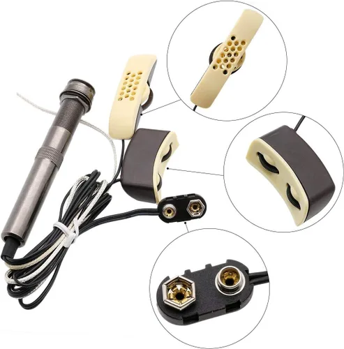 Miniatura 3 de Rocket A-201, micrófono profesional Piezo, ecualizador de guitarra, amplificador profesional. afinador con control de tono y volumen, with microphone