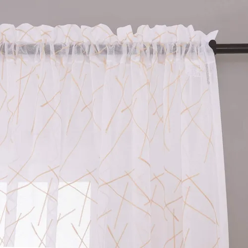 Miniatura 26 de Cortinas traslúcidas blancas de 84 pulgadas de largo, cortinas traslúcidas con bolsillo para barra para sala de estar, dormitorio, 2 paneles, 52x84