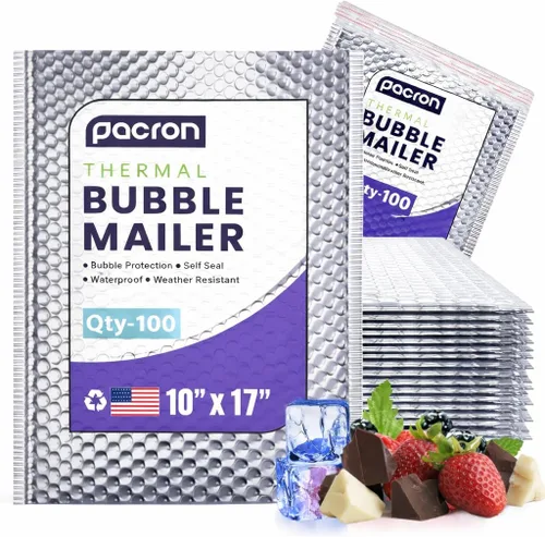 Miniatura 19 de Paquete de 100 sobres térmicos aislados de burbujas plateadas de 6.5 x 11 pulgadas, sobres acolchados autosellantes de papel metálico impermeables