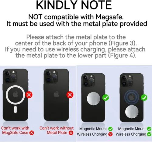 Miniatura 5 de Soporte magnético de lujo para teléfono de automóvil, rotación de 360 grados, imán súper fuerte todo de metal, soporte universal de teléfono